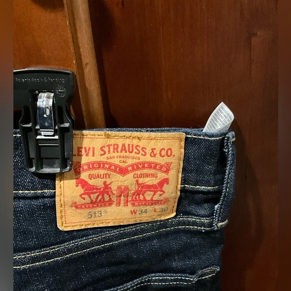 Levi’s 513 Men's Dark Blue Jeans size 34x30 - Picture 5 of 7